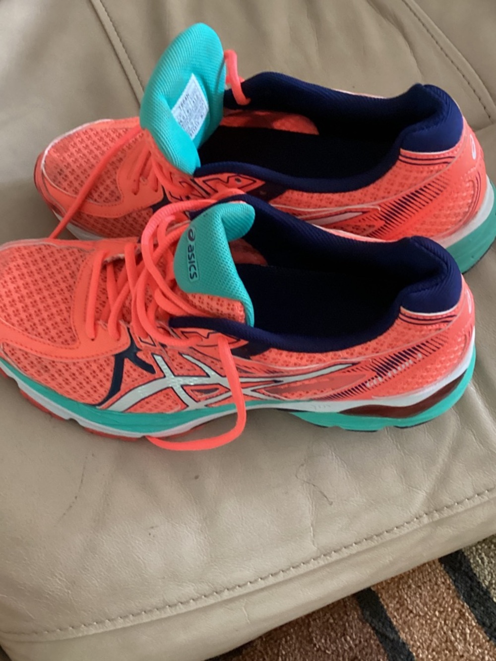 ASICS Women's Coral and Teal Athletic Running Shoes size 9.5 - Picture 5 of 7